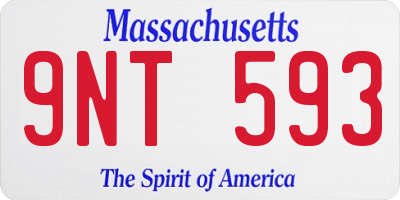MA license plate 9NT593