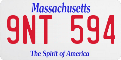 MA license plate 9NT594