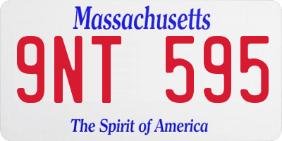 MA license plate 9NT595