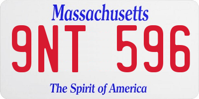 MA license plate 9NT596