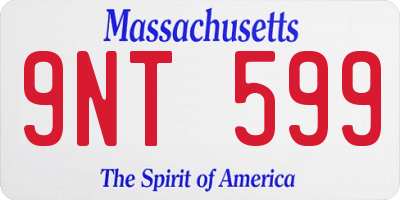 MA license plate 9NT599