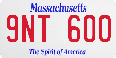 MA license plate 9NT600