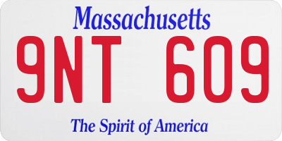 MA license plate 9NT609