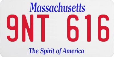 MA license plate 9NT616