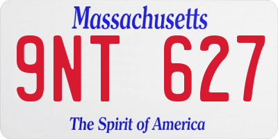 MA license plate 9NT627
