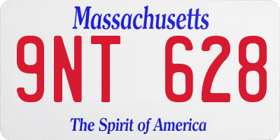 MA license plate 9NT628