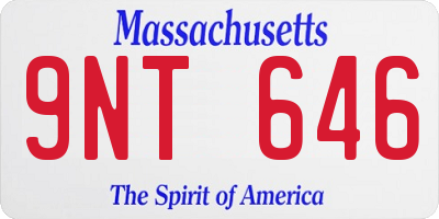MA license plate 9NT646