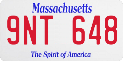 MA license plate 9NT648