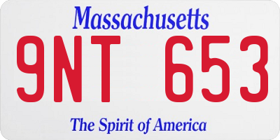MA license plate 9NT653
