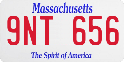 MA license plate 9NT656