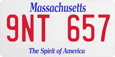 MA license plate 9NT657
