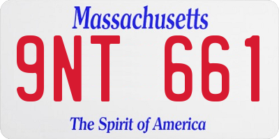 MA license plate 9NT661