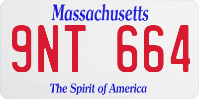 MA license plate 9NT664