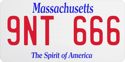 MA license plate 9NT666