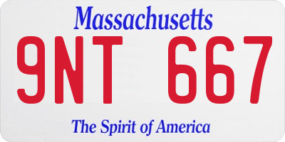 MA license plate 9NT667