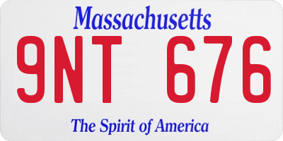 MA license plate 9NT676
