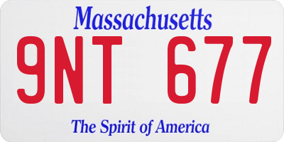 MA license plate 9NT677