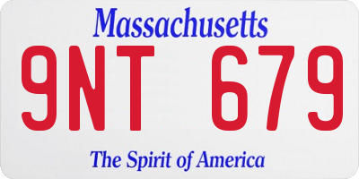 MA license plate 9NT679