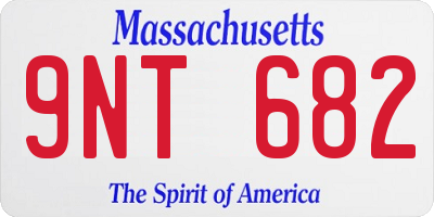MA license plate 9NT682