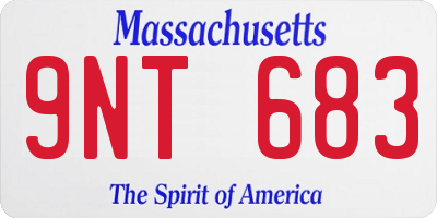 MA license plate 9NT683
