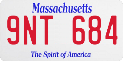 MA license plate 9NT684