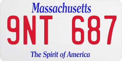 MA license plate 9NT687