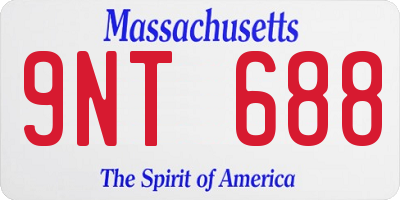 MA license plate 9NT688
