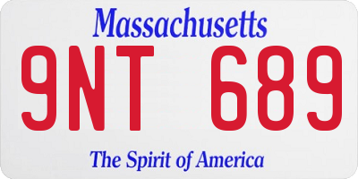 MA license plate 9NT689