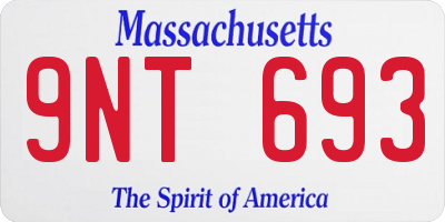 MA license plate 9NT693