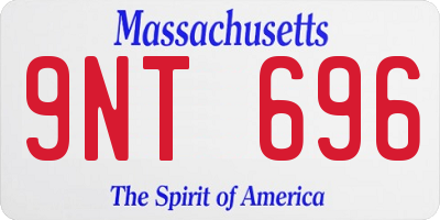 MA license plate 9NT696
