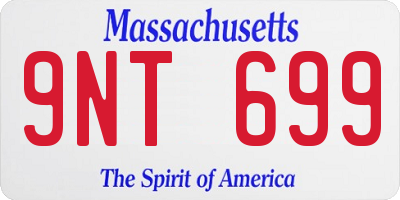 MA license plate 9NT699