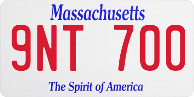 MA license plate 9NT700