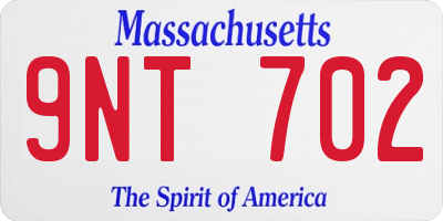 MA license plate 9NT702