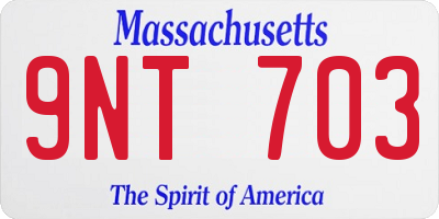 MA license plate 9NT703