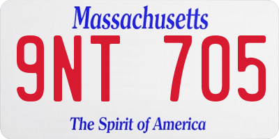 MA license plate 9NT705
