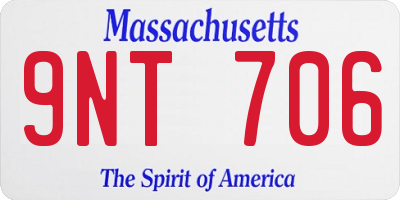 MA license plate 9NT706