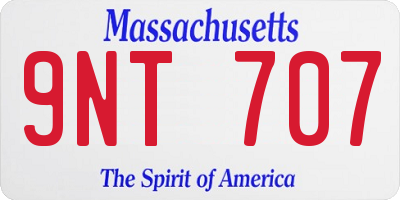MA license plate 9NT707