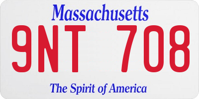 MA license plate 9NT708