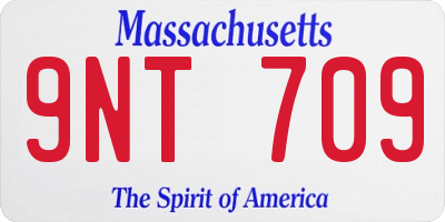 MA license plate 9NT709