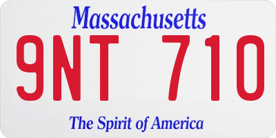 MA license plate 9NT710