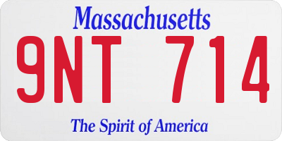 MA license plate 9NT714