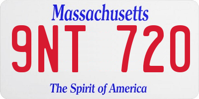 MA license plate 9NT720