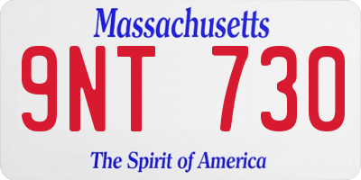 MA license plate 9NT730