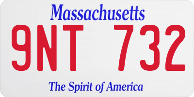 MA license plate 9NT732