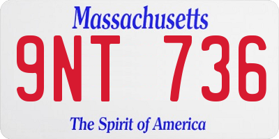 MA license plate 9NT736