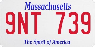 MA license plate 9NT739