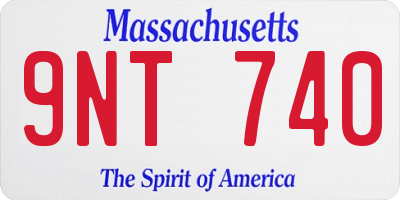 MA license plate 9NT740