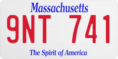 MA license plate 9NT741