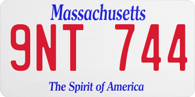 MA license plate 9NT744