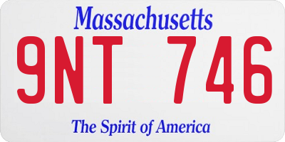 MA license plate 9NT746